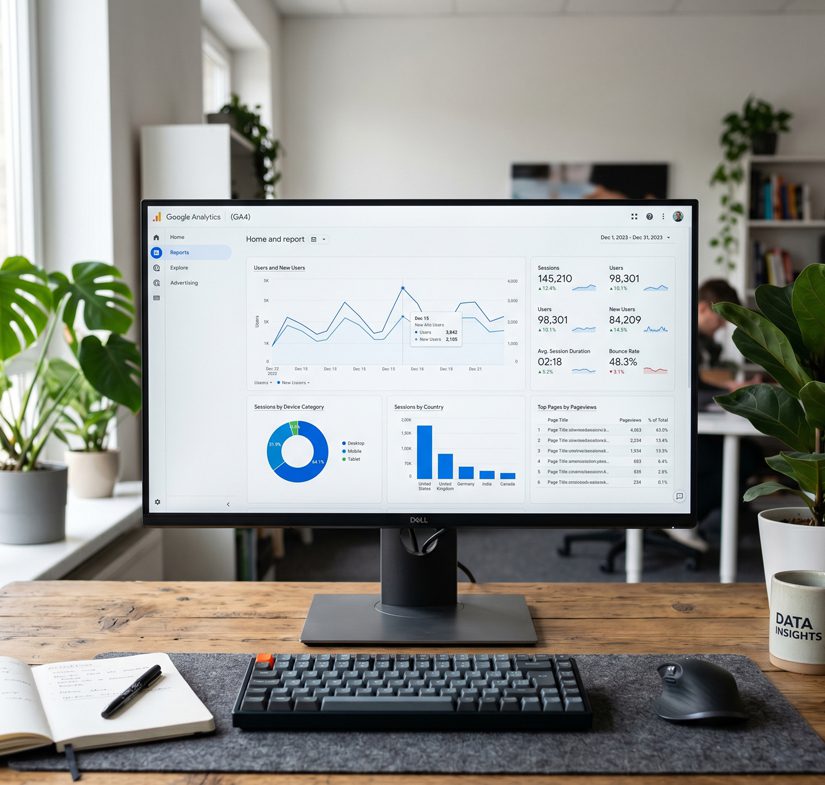 Analytics Dashboard für das Thema Marketing Blog